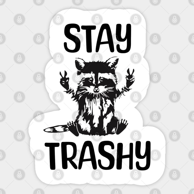 Stay-Trashy-Possum-Raccoon Sticker by Quincey Abstract Designs